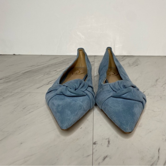 Sam Edelman Wheaton Blue Suede Pointy Toe Flat 7 1/2 M - Picture 2 of 16
